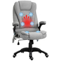 Ergonomic High Back Office Chair with Heated Massager and 360° Swivel - Light Grey