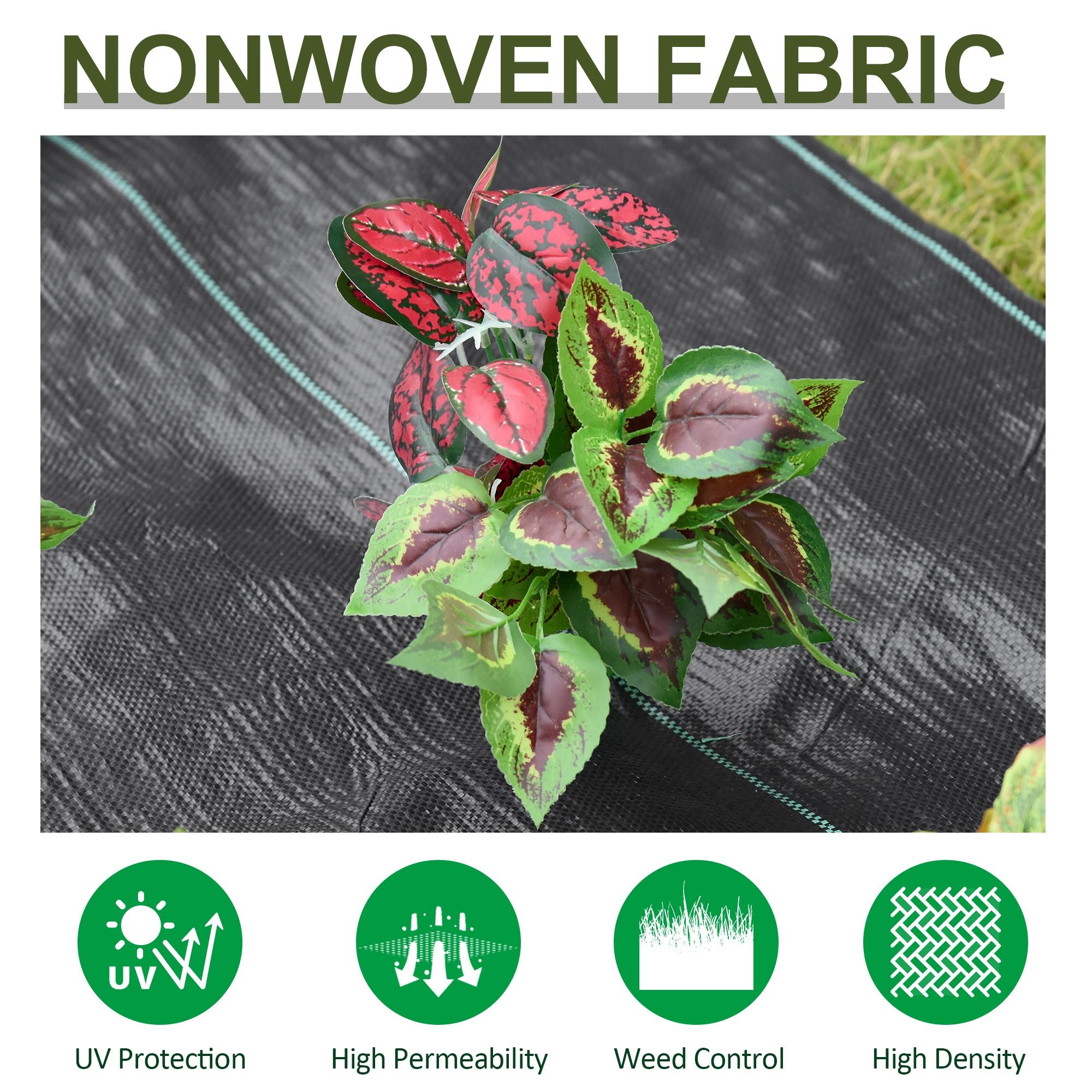 2x50m Gardener Premium Weed Barrier Landscape Fabric Durable & Heavy-Duty Weed Block Gardening Mat, Easy Setup & Superior Weed Control