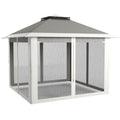 Pop Up Canopy Tent with Double Roof & Mesh Sidewalls - Dark Grey