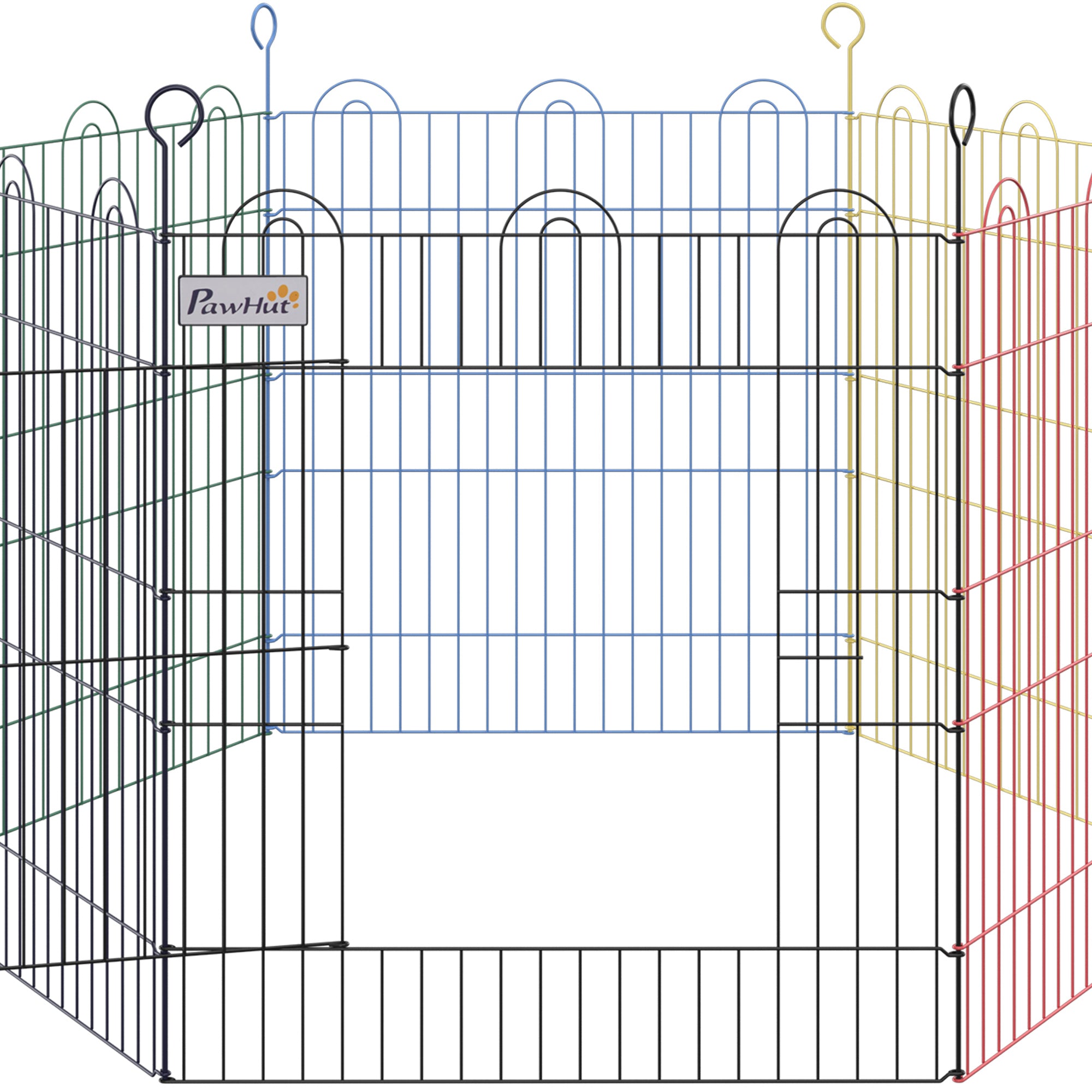 Pet Playpen Hexagon Dog Puppy Pen Crate Kennel Exercise Fence w/ Door Metal Indoor & Outdoor