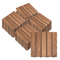 27 Piece Solid Wood Interlocking Deck Tiles Set 2.5㎡ - Brown