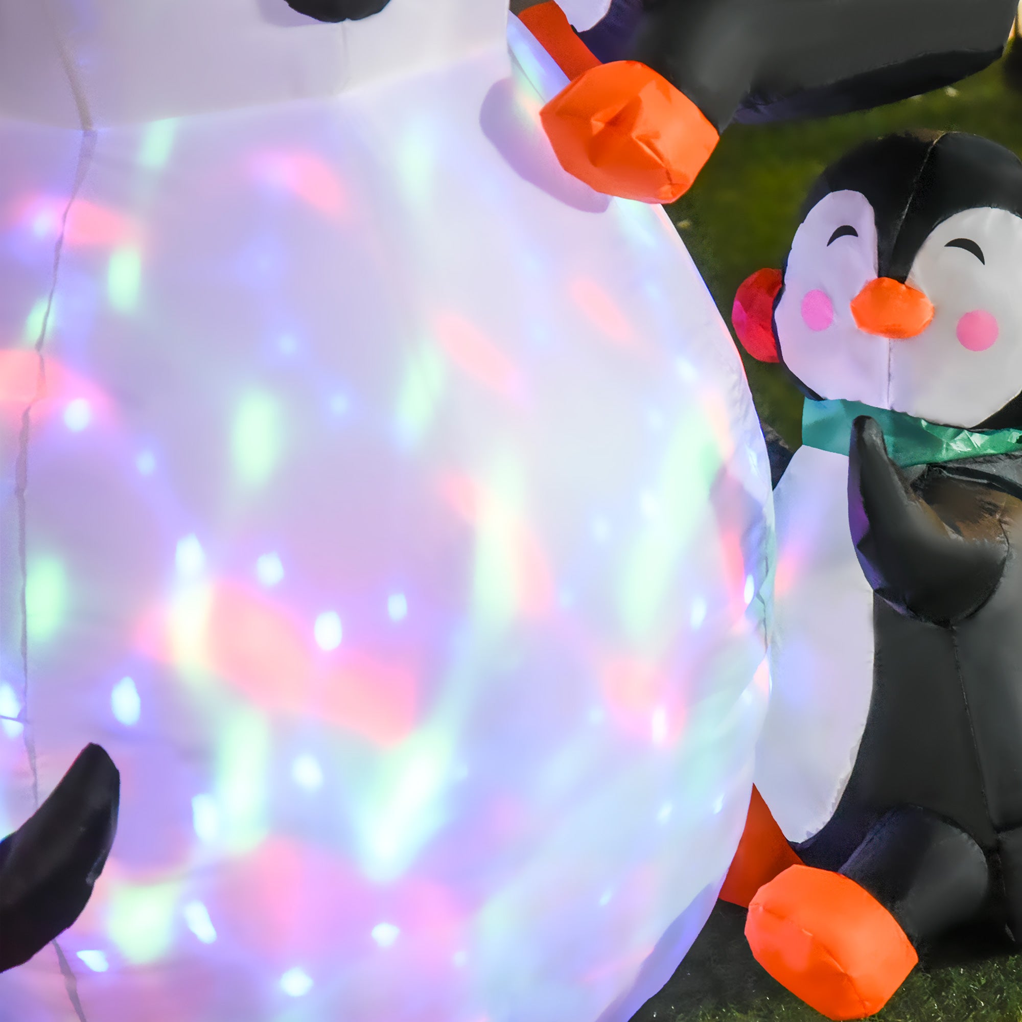 Christmas Inflatable Snowman and Penguins Outdoor Home Seasonal Decoration w/ LED Light