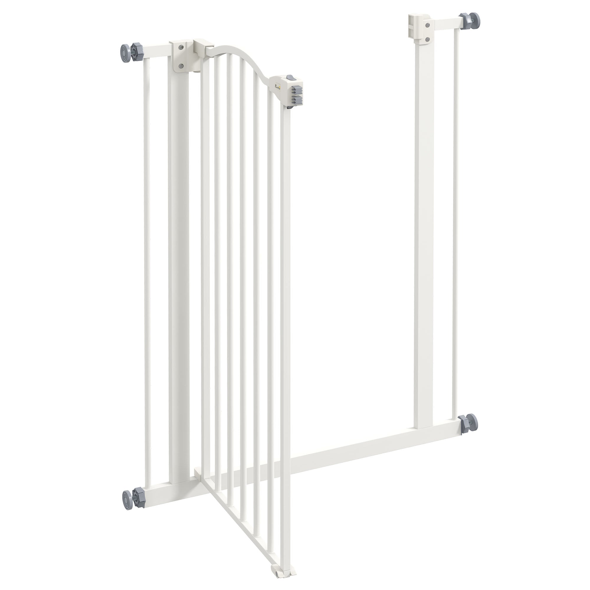 Metal Pet Safety Gate Dog Gate Folding Fence, White