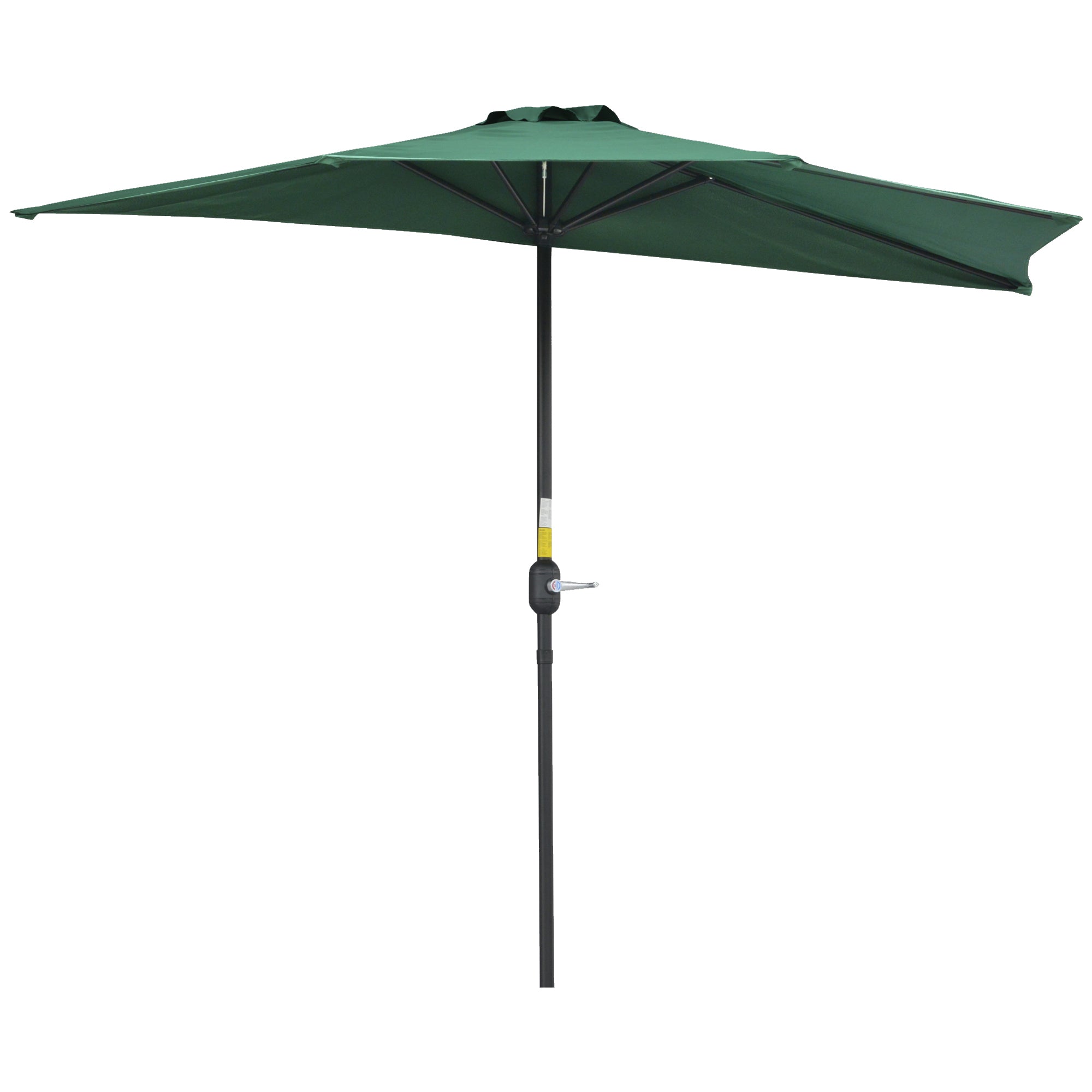 2.7m Balcony Half Parasol 5 Steel Ribs Construction Garden Outdoor Umbrella Green