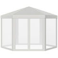 Hexagon Netting Gazebo Tent Patio Canopy Outdoor Shelter Party Shade Resistant - Creamy White
