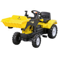 Pedal Go Kart Ride-On Excavator with Front Loader Digger for 3 Years Old - Yellow and Black