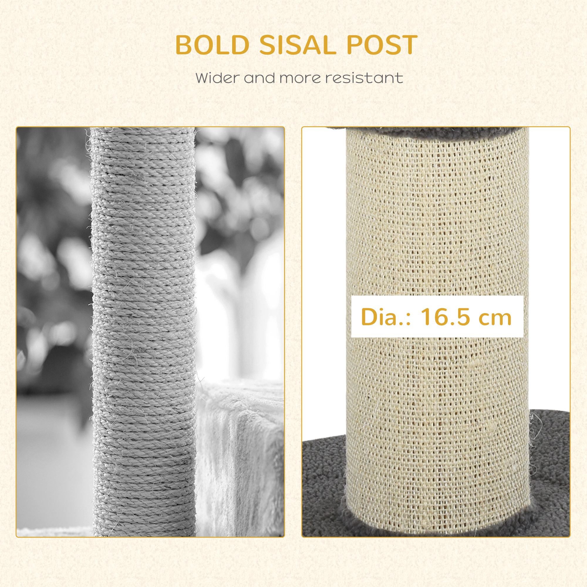 81cm Cat Tree with Sisal Scratching Post, Cat Tower Kitten Activity Center climbing frame with large platform Lamb Cashmere Perch, Grey