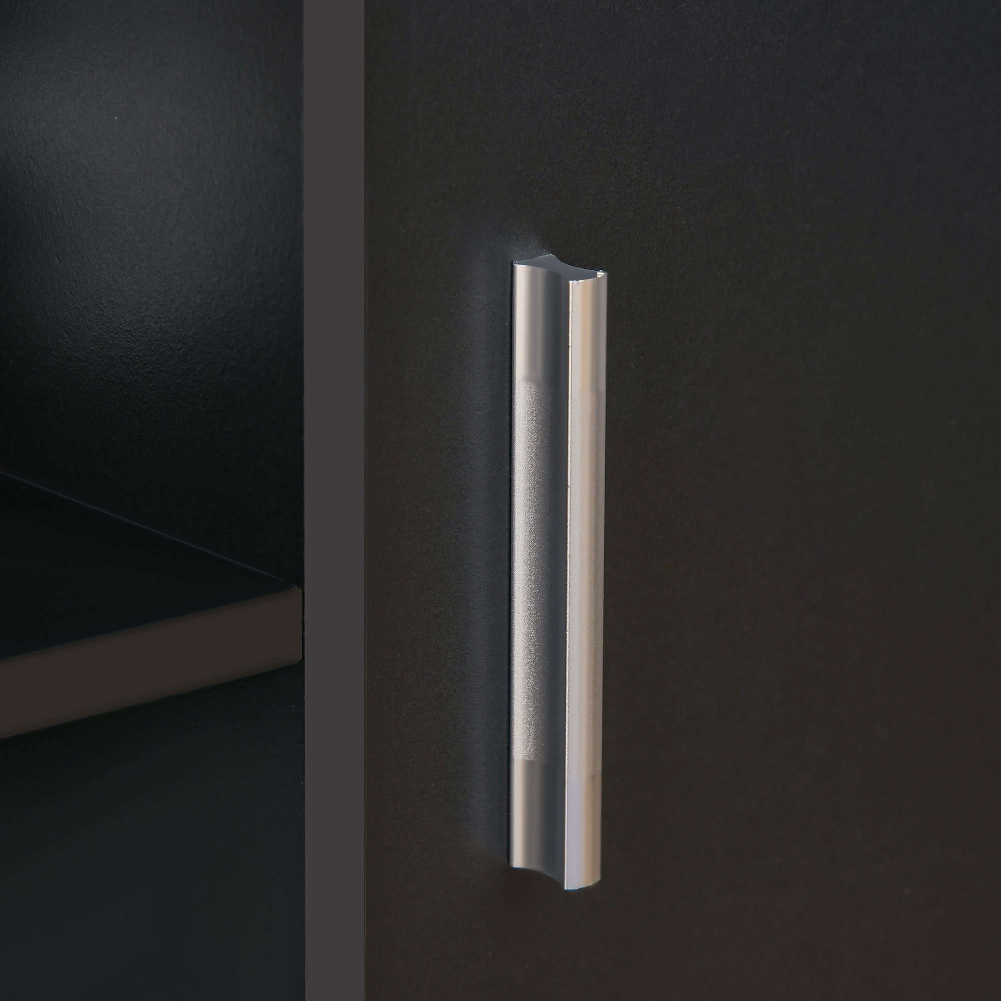 Mobile Office File Cabinet, Lateral Stationery Storage Cabinet, Printer Stand Unit with Wheels, Open Compartment and Cupboard, Black