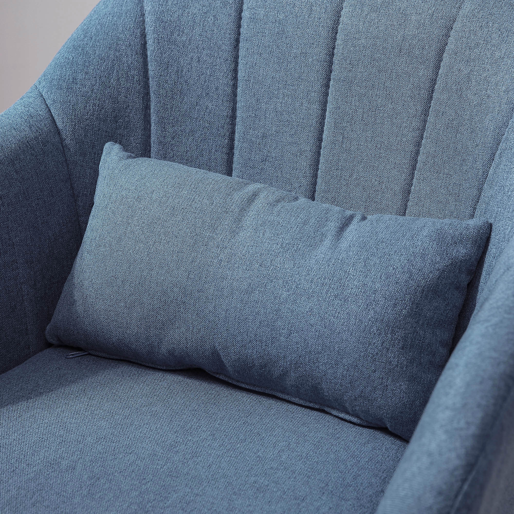 Retro Swivel Accent Chair with Adjustable Height and Lumbar Support - Beige