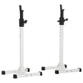 Adjustable Heavy Duty Steel Barbell Squat Rack Stand with 12 Heights - Black