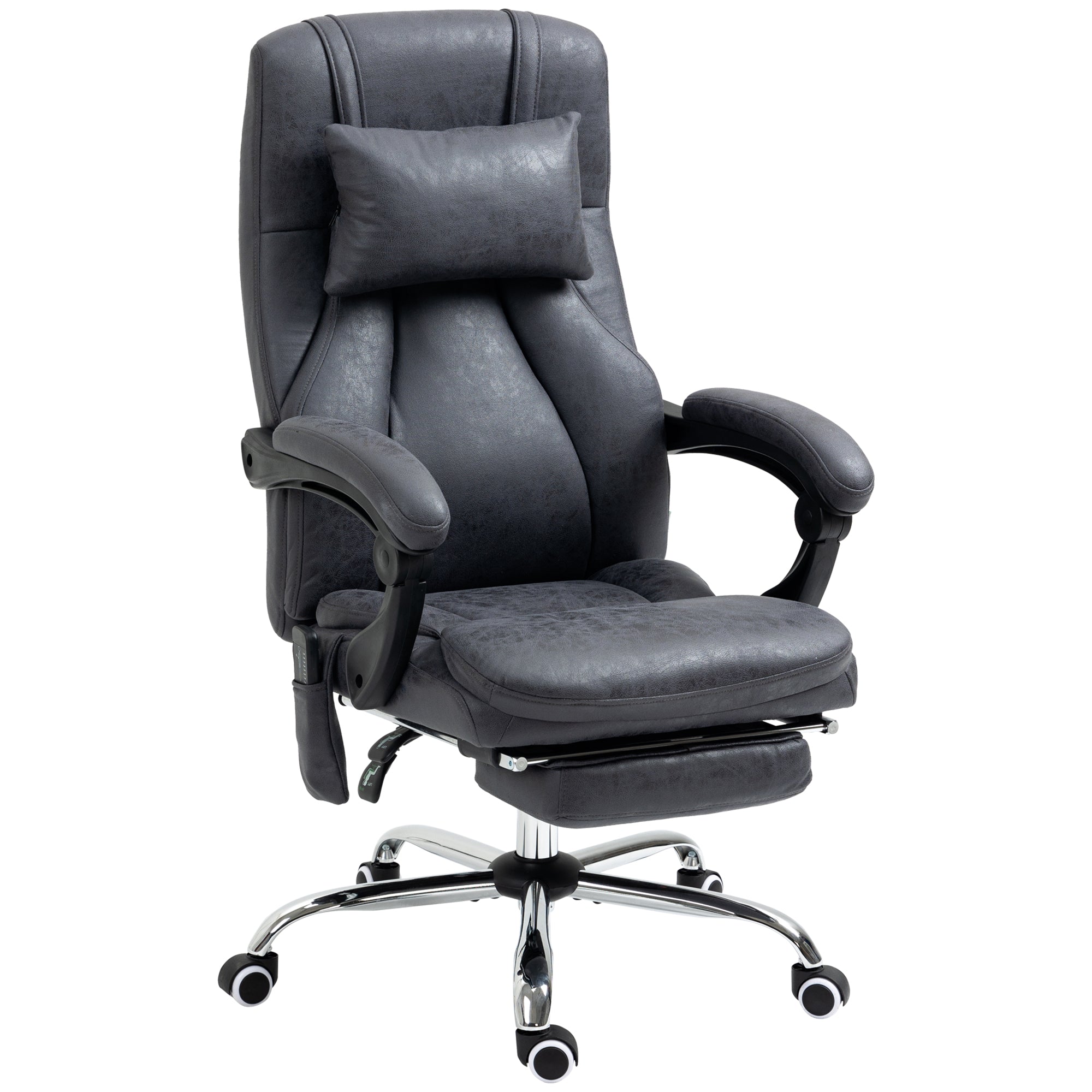 High Back Vibration Massage Office Chair with Headrest, Reclining Computer Chair with Footrest, Swivel Wheels, Remote