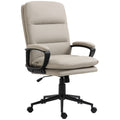 High Back PU Leather Office Desk Chair with Double-tier Padding, Adjustable Height & Swivel Wheels - Light Grey