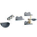 4PC Wall-Mounted Cat Shelves with Scratching Post, Hammock & Nest - Grey and Cream