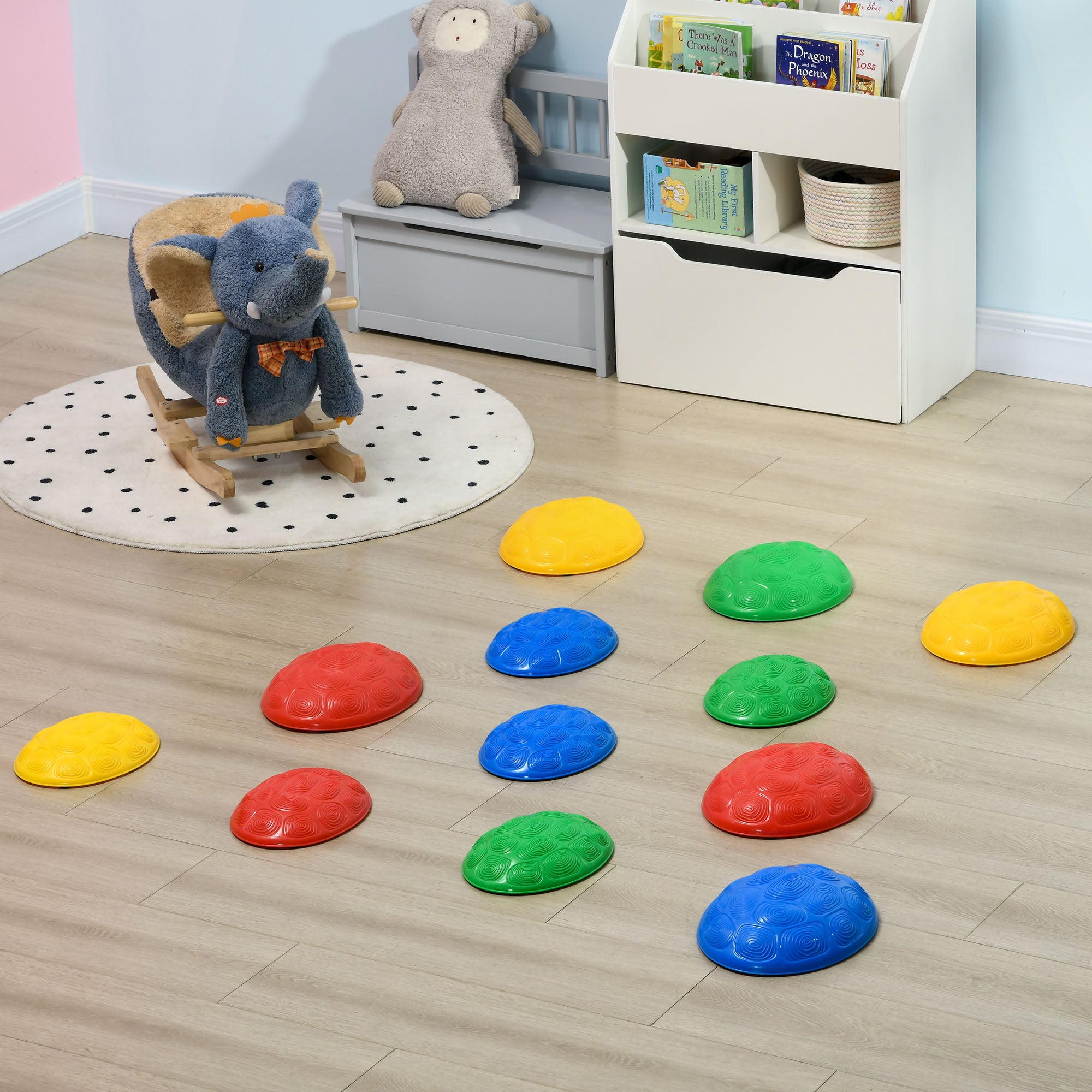 8Pcs Kids Stepping Stones with Non-Slip Mats, Balance River Stones Indoor Outdoor Sensory Toys for 3-8 Years Old