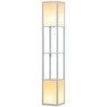 Modern Shelf Floor Lamp with Dual Ambient Light 156cm Standing Lamp for Living Room Bedroom - Grey