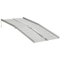 Textured Aluminum Folding Wheelchair Ramp 183x72 cm Portable Threshold Ramp for Scooter Steps - Silver
