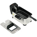 3 Litre Stainless Steel Deep Fat Fryer with Adjustable Temp, 60min Timer & Viewing Window - Black