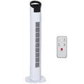 Freestanding Tower Fan 3 Speed 3 Mode 7.5h Timer 70° Oscillation LED Panel Remote - Black & White