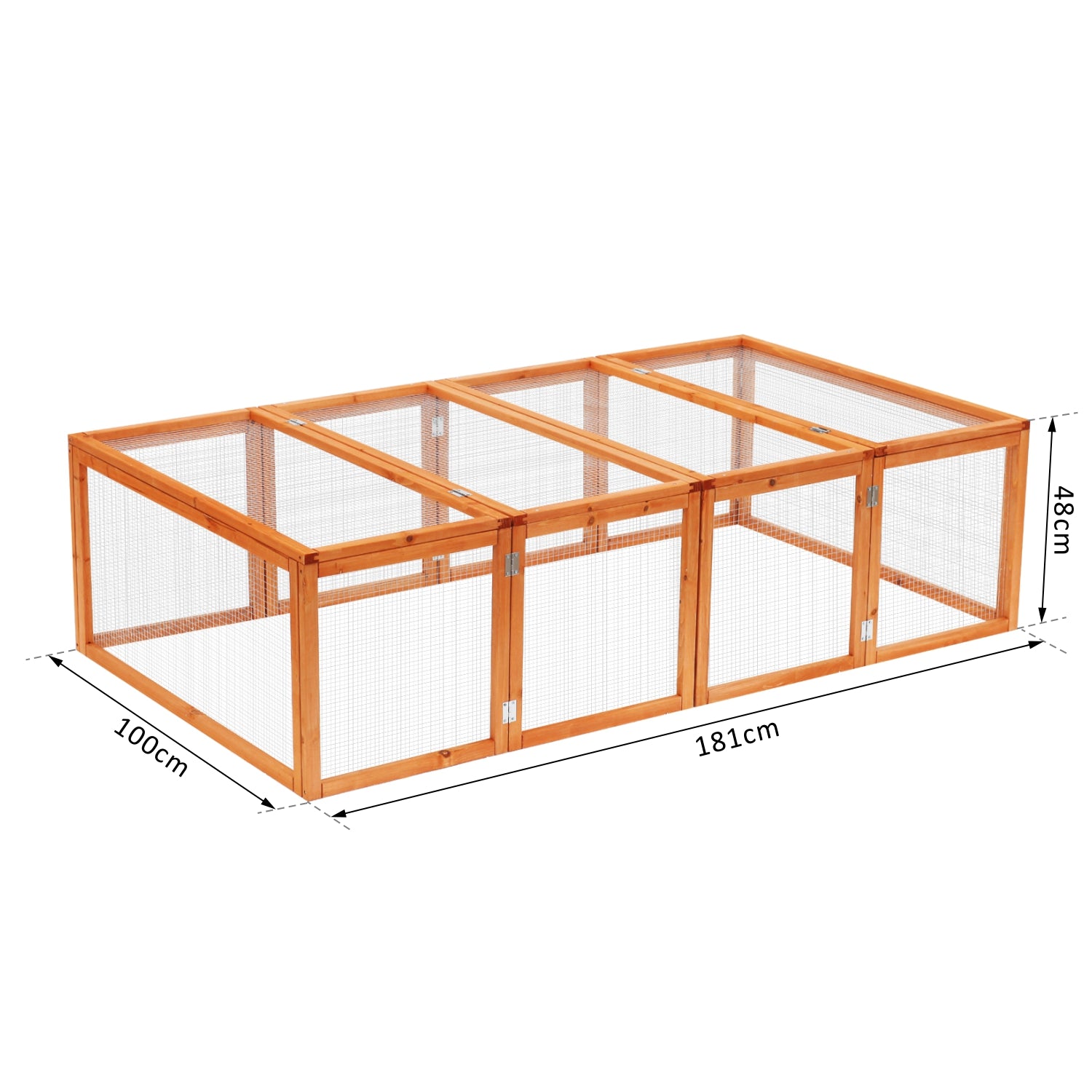 Rabbit Hutch W/ Mesh Wire, 181Lx100Wx 48H cm-Wood