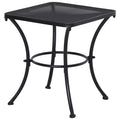 Metal Outdoor Bistro Table with Mesh Top 45cm Square - Black