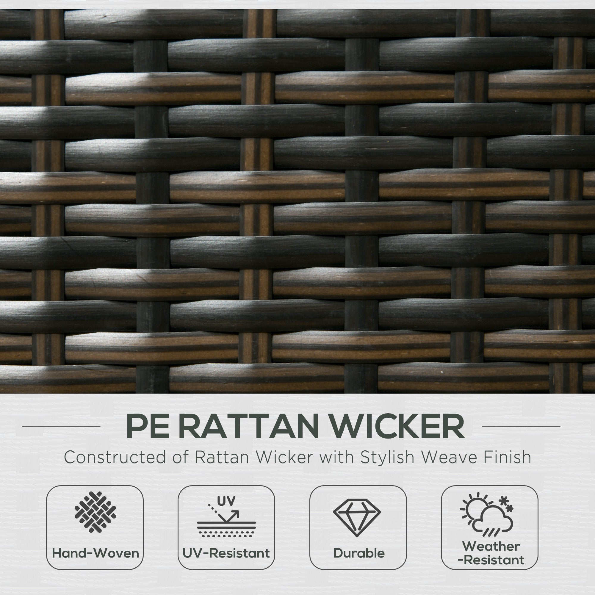 7-Seater PE Rattan Garden Wicker Corner Sofa Set with Cushions & Tempered Glass Table - Brown