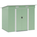 6.8 x 4.3ft Outdoor Garden Storage Shed with Sliding Door & Air Vents - Light Green