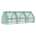 Steel Frame Poly Tunnel Greenhouse 270x90x90cm with Powder Coated Frame - Green