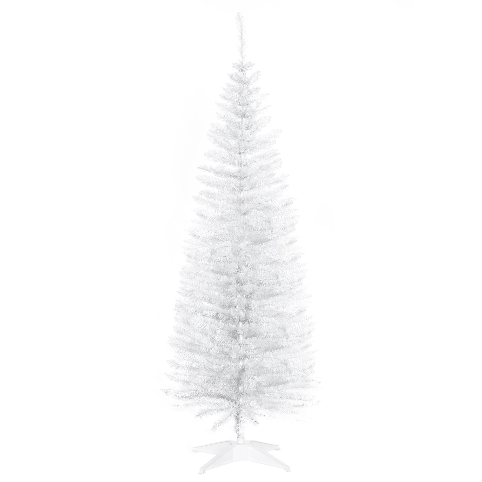 5T Artificial Pine Pencil Slim Tall Christmas Tree with Branch Tips Xmas Holiday Décor with Stand White