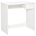 Compact Small Computer Desk with Keyboard Tray and Drawer for Study, Office, Gaming, Writing - White