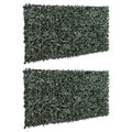 Set of 2 Artificial Leaf Hedge Screens 300x150cm UV-Stabilised - Dark Green