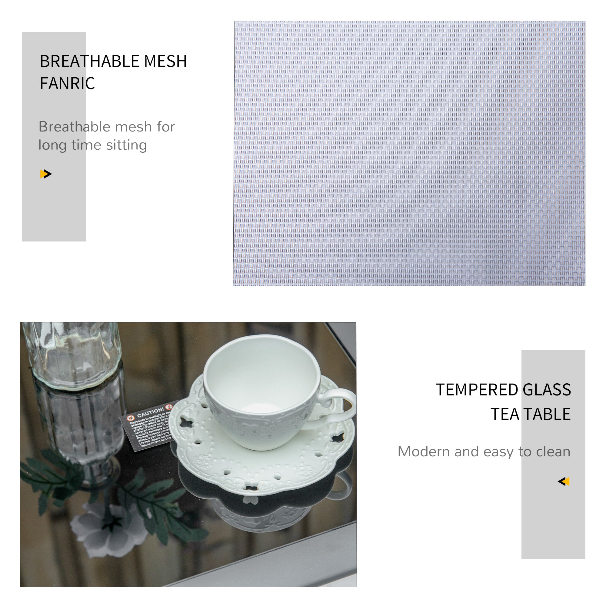 3 Piece Outdoor Recliner Lounge Set with Table - Light Grey