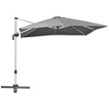 3 Metre Aluminium Frame Cantilever Parasol Set with Crank Handle - Grey