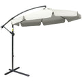 2.7m Offset Banana Cantilever Parasol with Crank Handle - Cream White