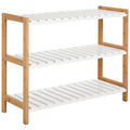 3-Tier Shoe Rack with Slatted Shelves 70L x 26W x 57.5H cm - Natural