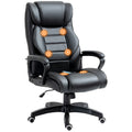 High Back Executive Office Chair with 6-Point Vibration Massage, Extra Padded Ergonomic Swivel Tilt Seat - Black