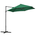 2.5 Metre Offset Cantilever Garden Umbrella with Cross Base - Green