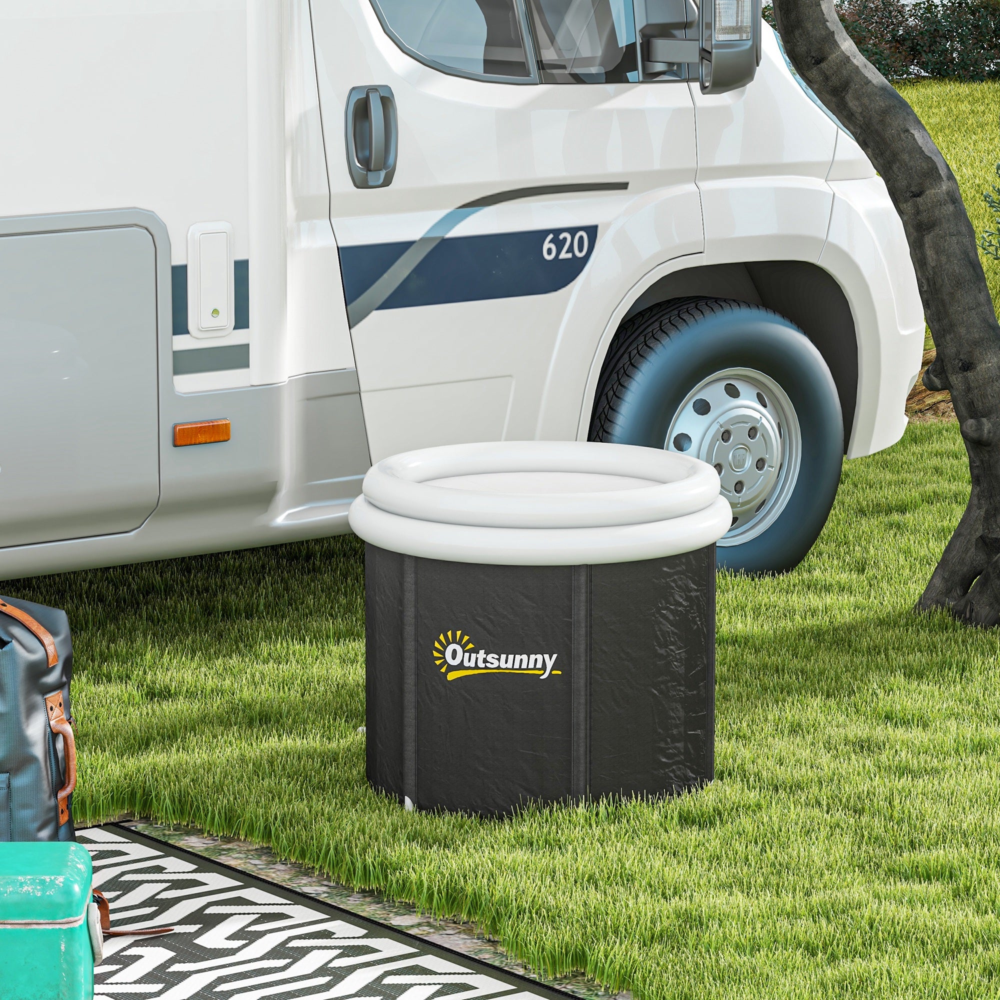 Cold Plunge Tub, Portable Ice Bath Cold Water Therapy Tub with Thermo Lid, for Athletes Polar Recovery, Black