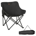 Lightweight Folding Camping Chair with Carry Bag and Storage Pocket for Festivals, Fishing, Beach, Hiking - Black