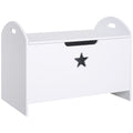 Children's MDF Toy Storage Chest with Safety Hinge and Handles - White