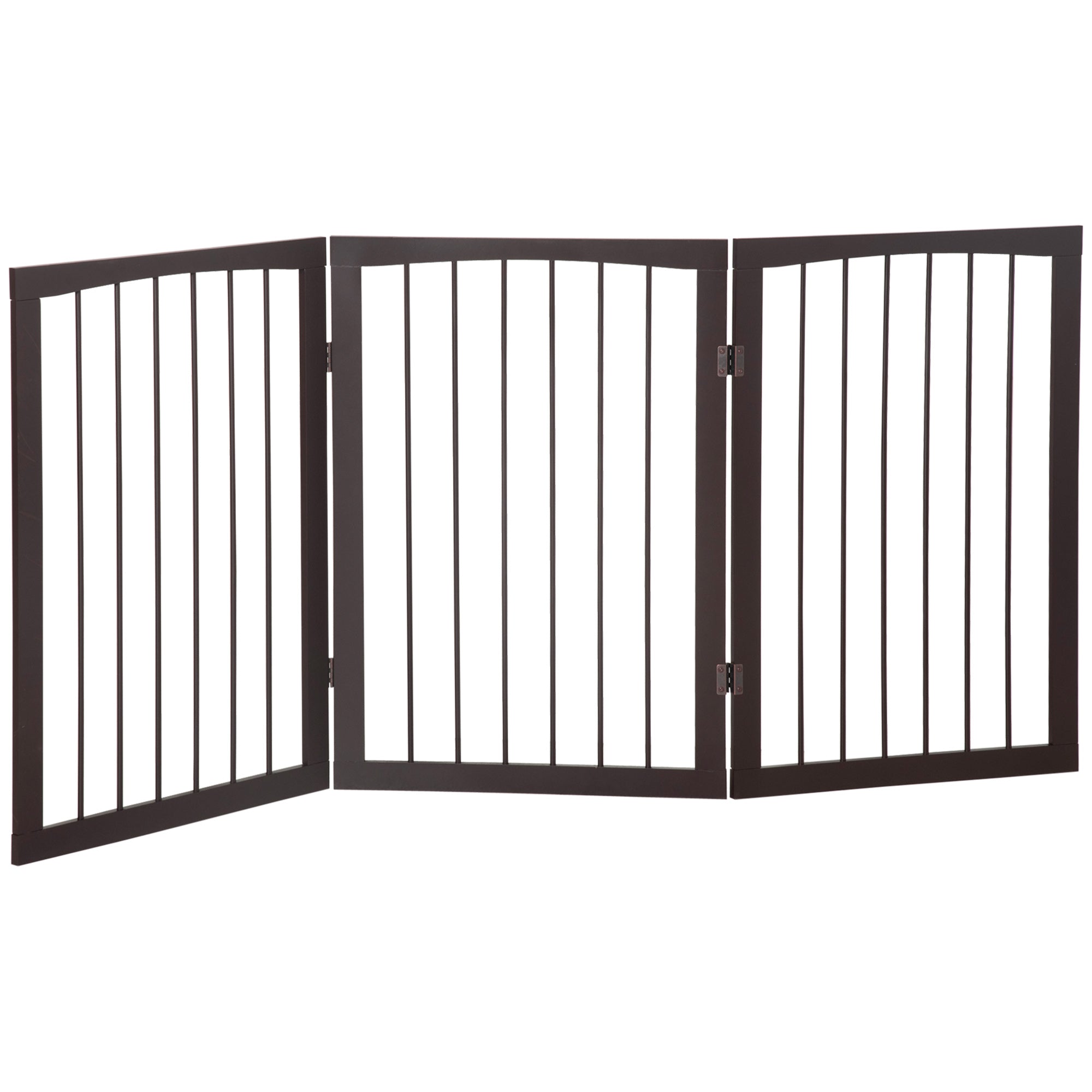 Folding 3 Panel Pet Gate Wooden Foldable Dog Fence Indoor Free Standing Safety Gate Portable Separation Pet Barrier Guard