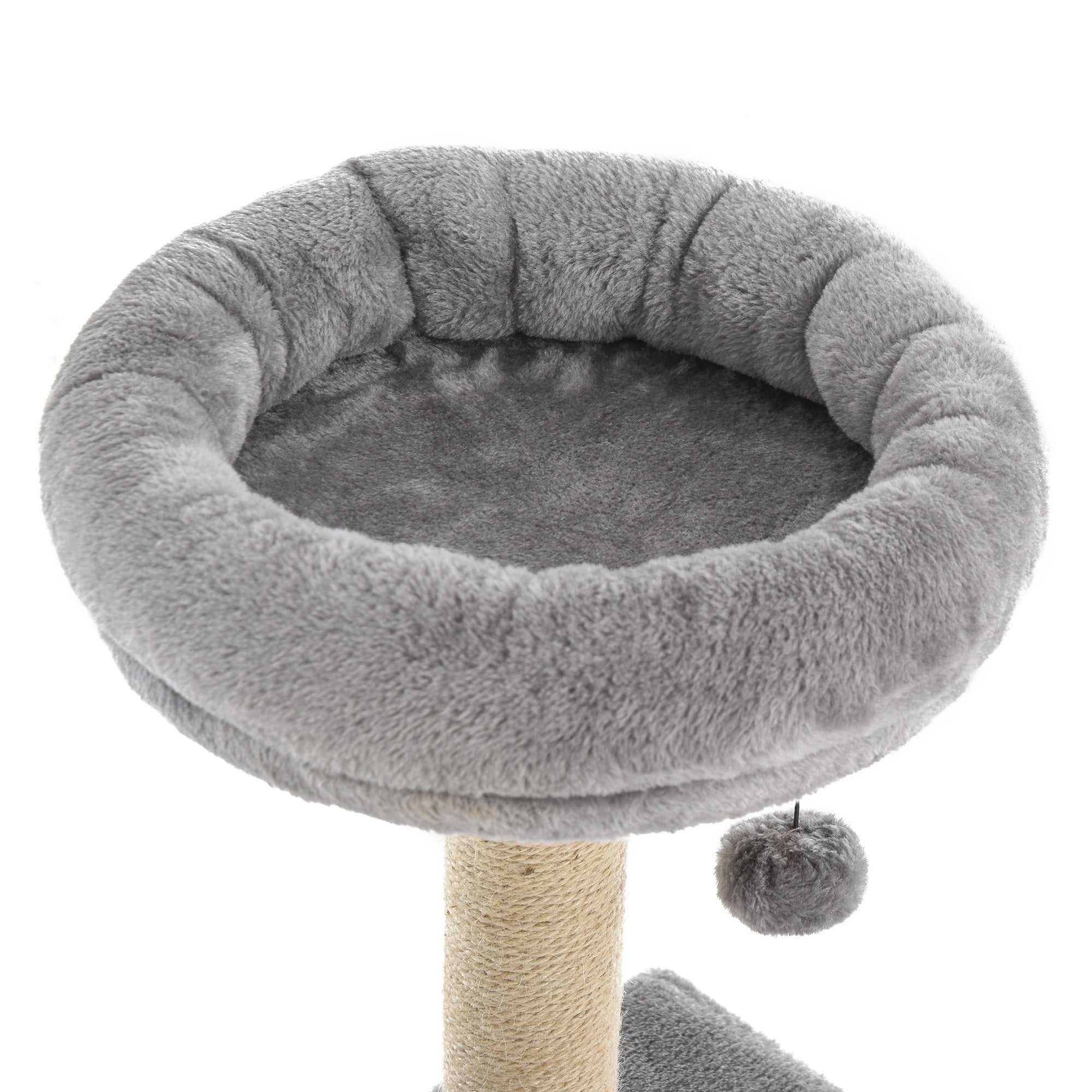 Cats Sisal Rope 3-Tier Scratching Tree Grey