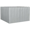 Set of 4 Universal 3x4m Gazebo Replacement Sidewalls with C Rings and Hooks - Light Grey