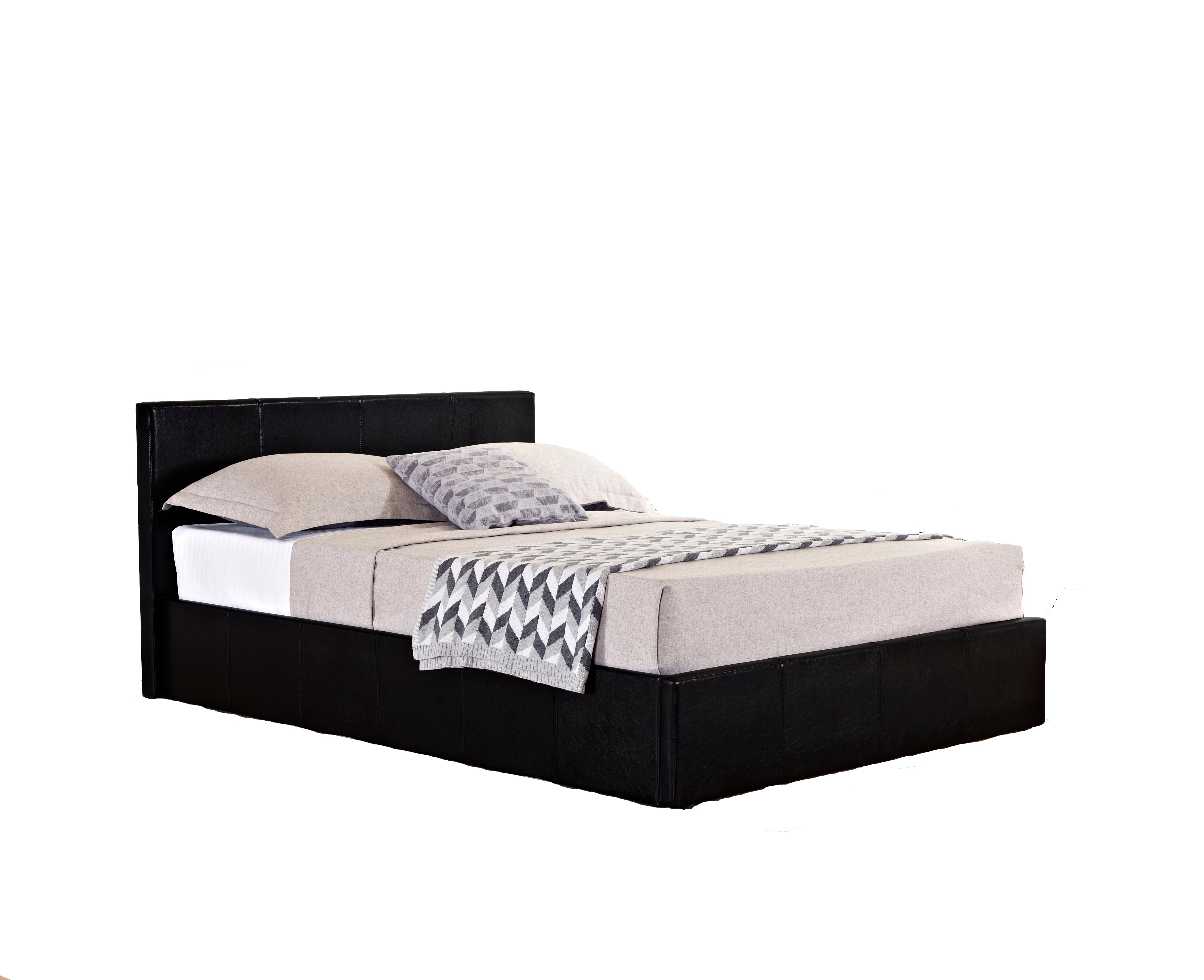 Berlin Double Ottoman Bed Black - Bedzy UK modern and affordable home furniture England