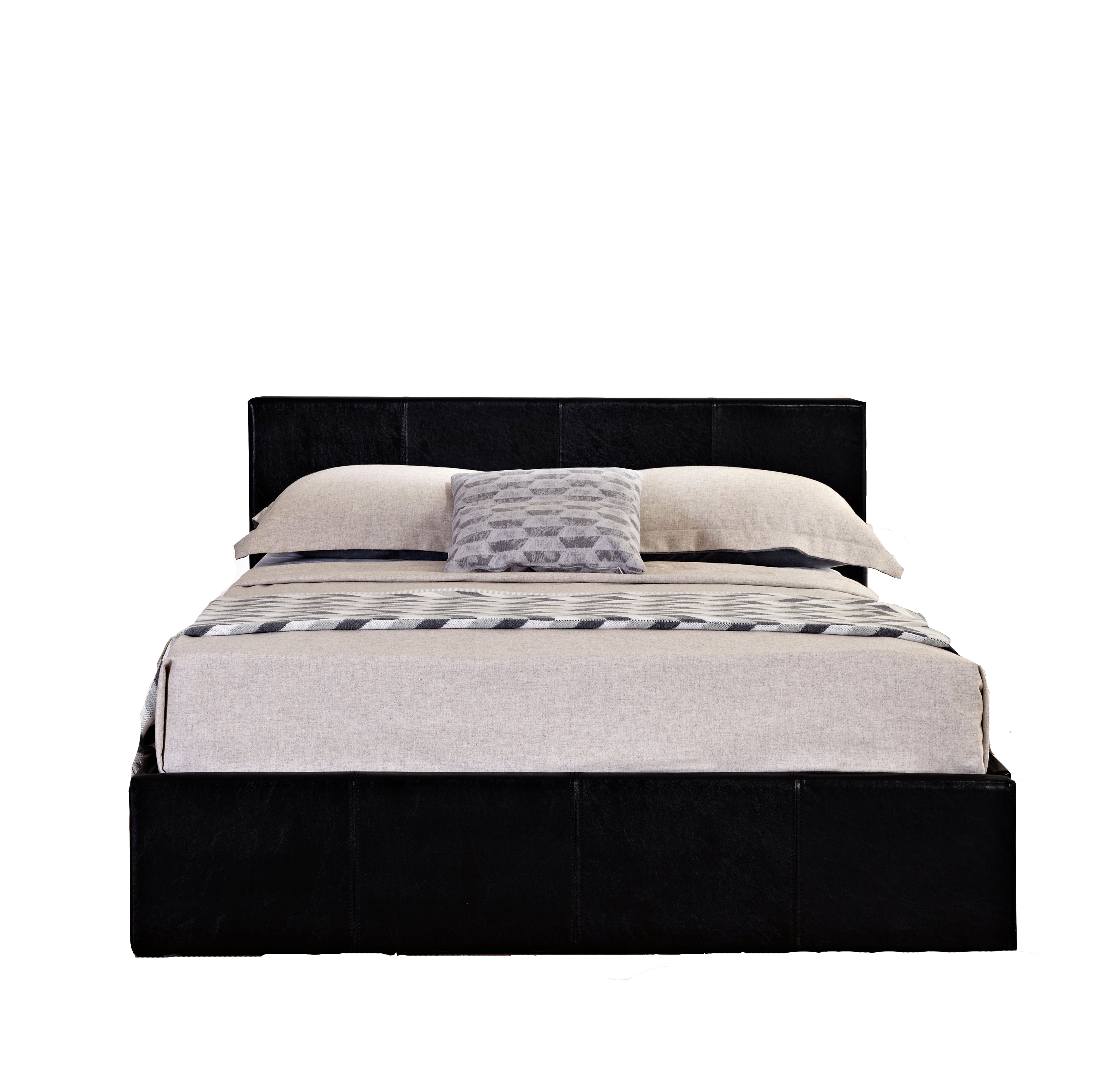 Berlin Double Ottoman Bed Black - Bedzy UK modern and affordable home furniture England