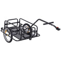 Bike Cargo Trailer with Hitch for Bicycle Luggage and Camping Storage Cart - Black