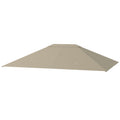 3 x 4m Gazebo Canopy Replacement Cover UV-Resistant Polyester - Khaki