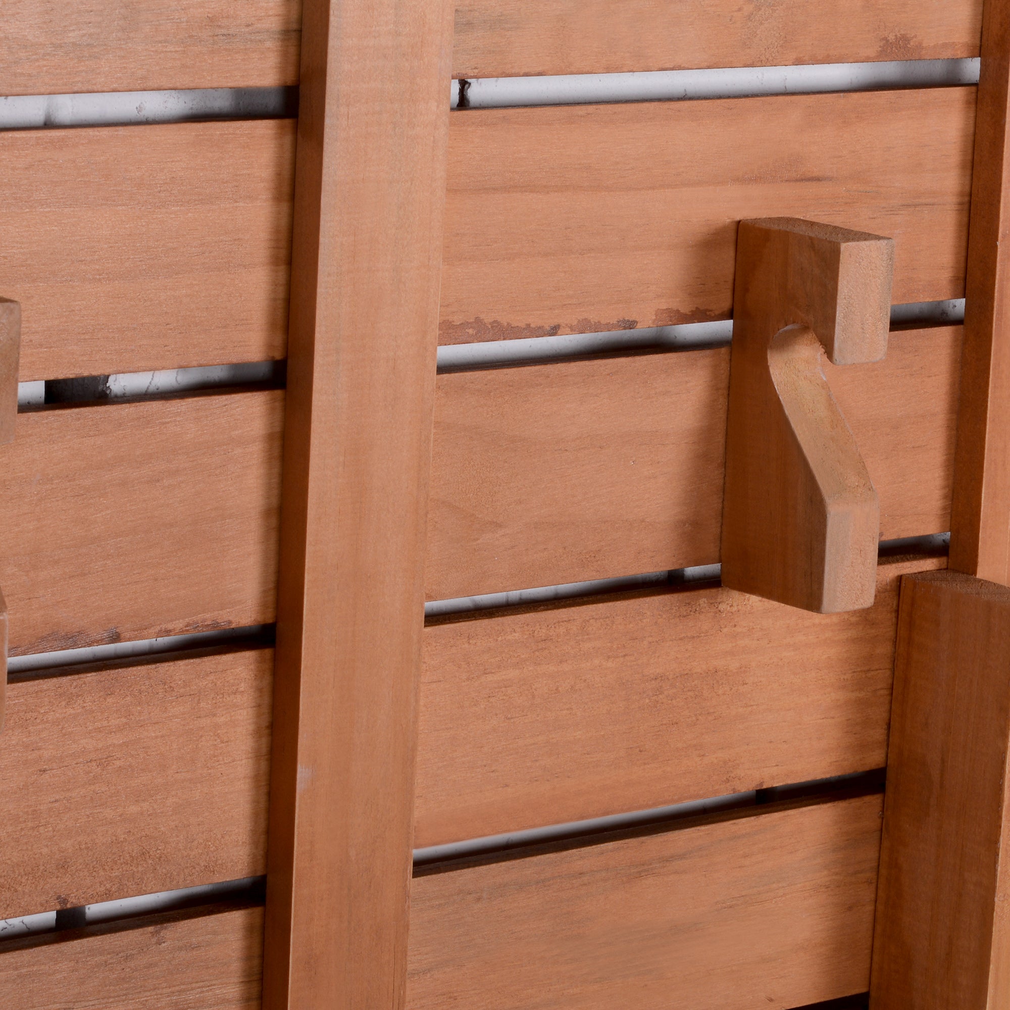 3 Piece Patio Bistro Set, Folding Outdoor Chairs and Table Set, Pine Wood Frame for Poolside Garden, Natural