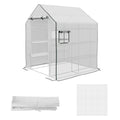 Outsunny Greenhouse Cover Replacement with Roll-Up Door and Windows - White