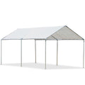 Heavy Duty 3x6m Galvanised Steel Carport Shelter with Waterproof Canopy - White