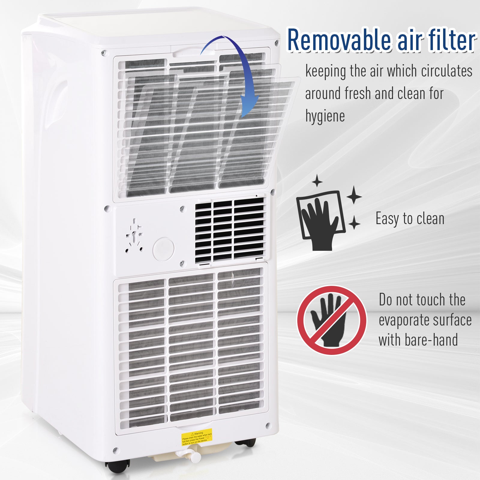 Mobile Air Conditioner with Remote Control, Timer, Cooling Dehumidifying Ventilating, LED Display White - 1003W